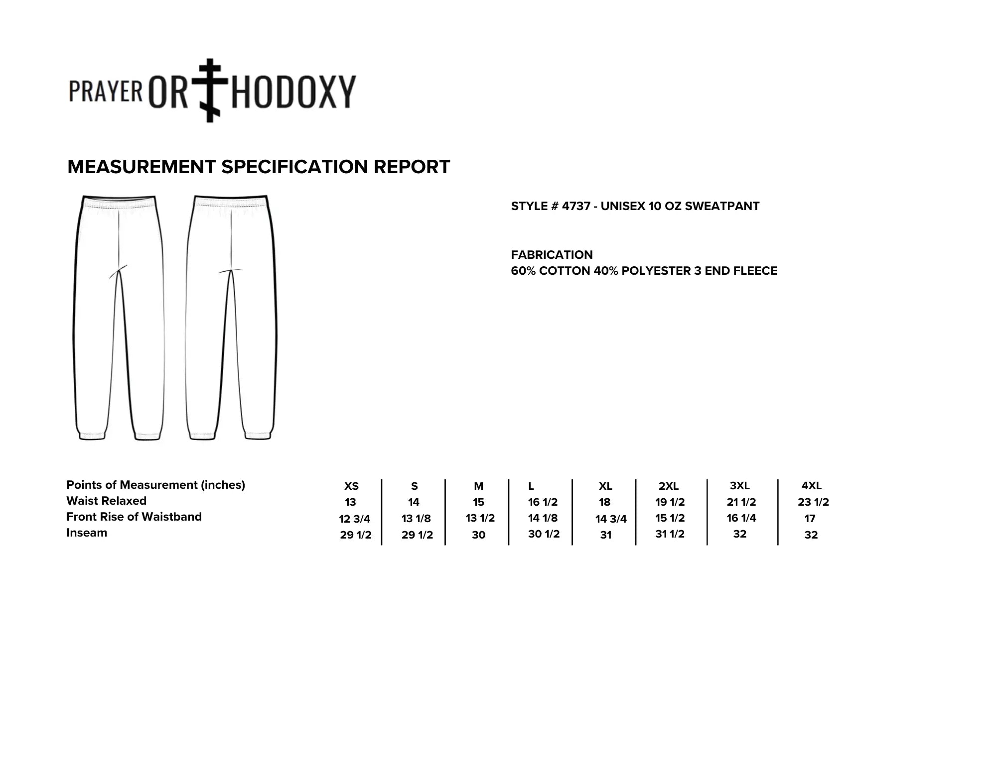 Embroidered Orthodox Cross 2.0 | Unisex Sweatpants | Relaxed Fit Prayer Orthodoxy