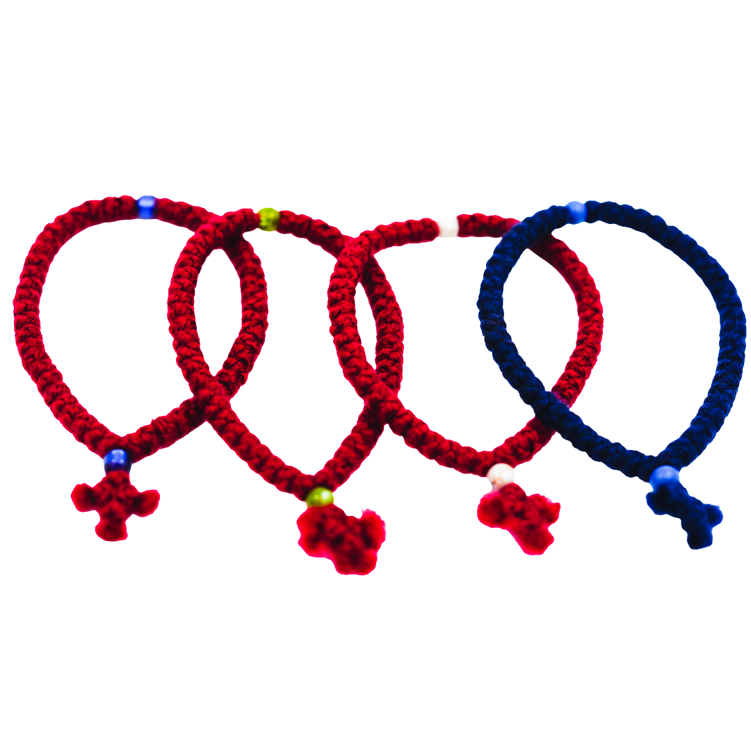 Vibrant 50-Knot Prayer Rope - Annunciation Monastery