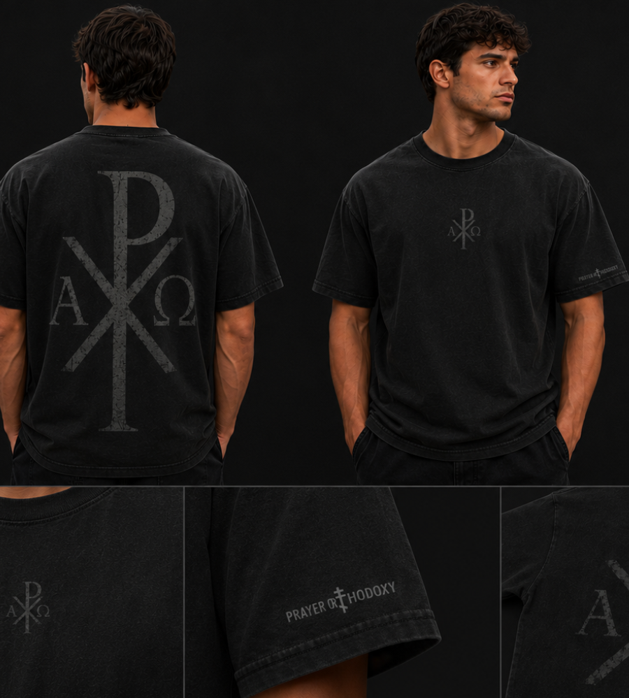 Slate Grey Chi-Rho | Unisex T-Shirt | Washed Heavyweight Fit