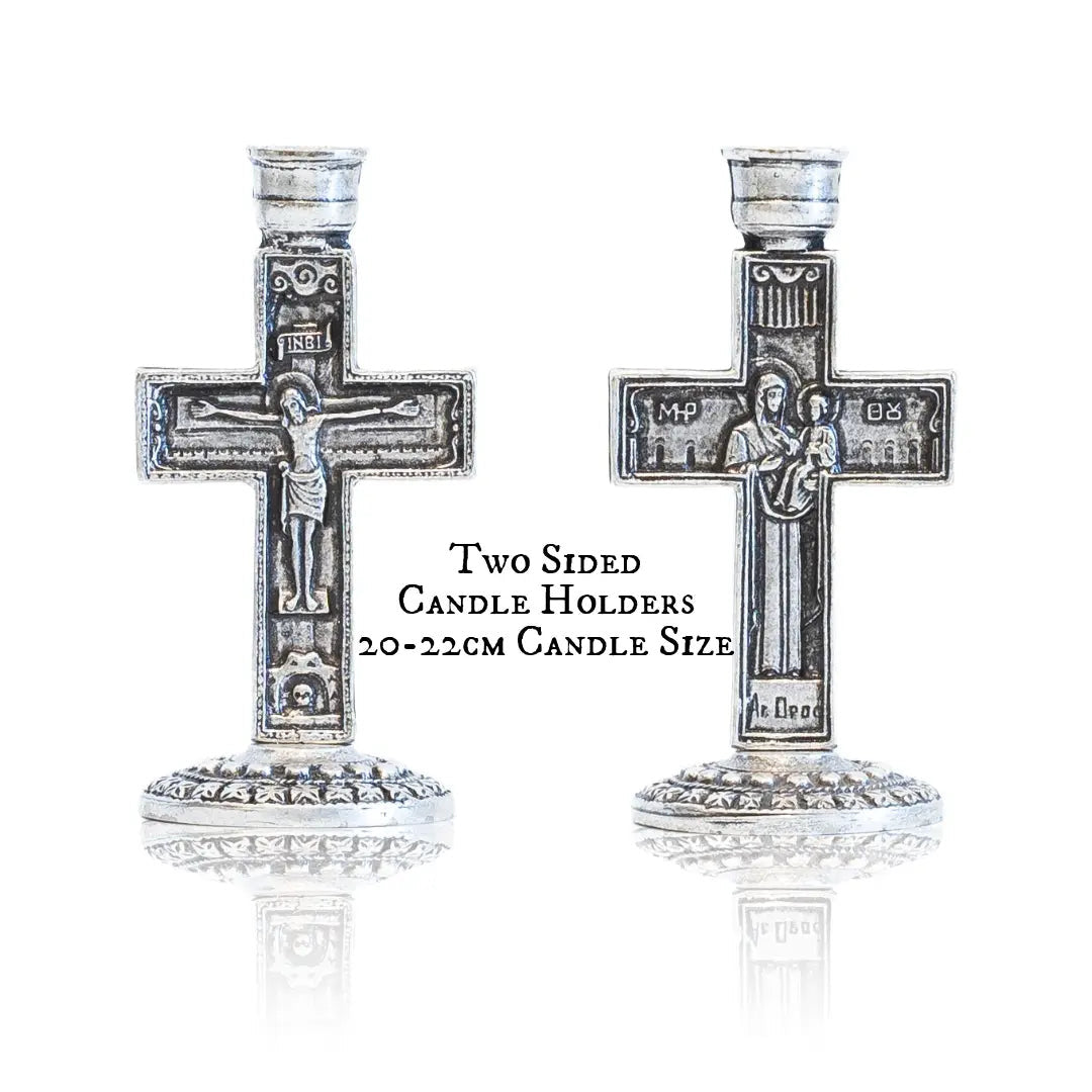 Orthodox Prayer Candle & Cross Candle Holder Bundle Prayer Orthodoxy