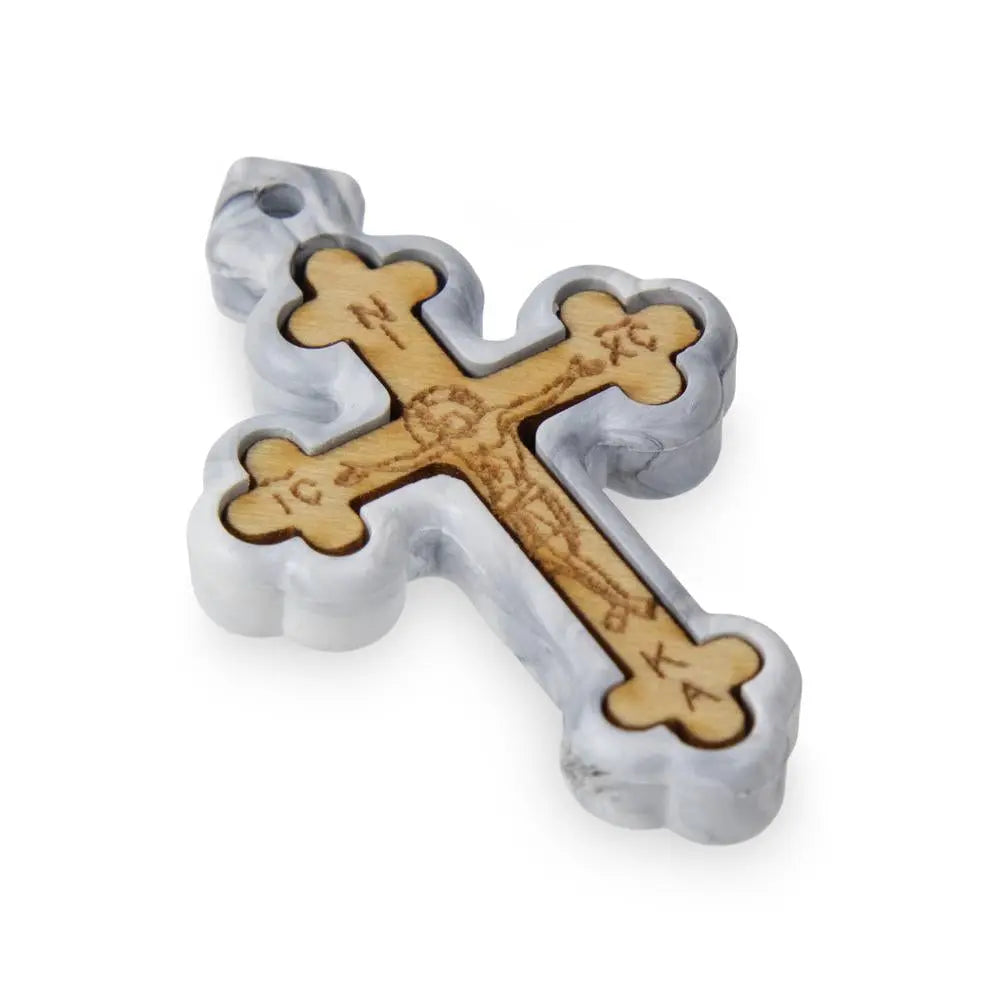 Wooden Cross Necklace with Cord – Vatopedi Monastery Prayer Orthodoxy