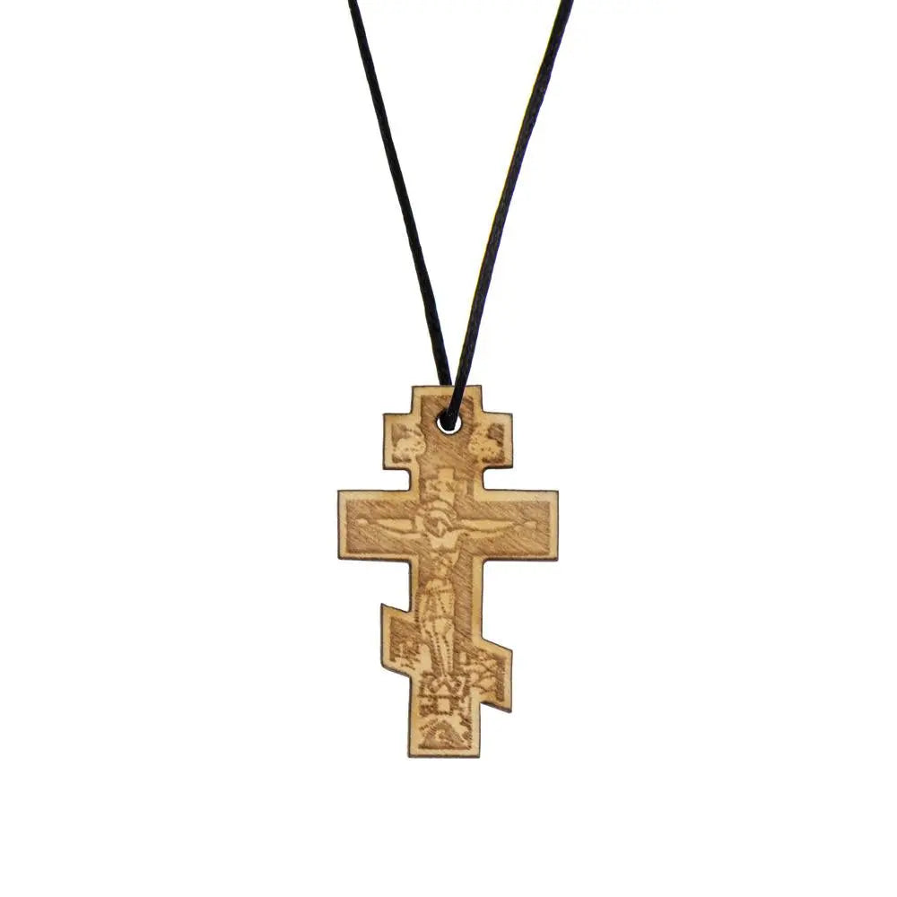 Wooden Cross Necklace - Vatopedi Monastery Prayer Orthodoxy