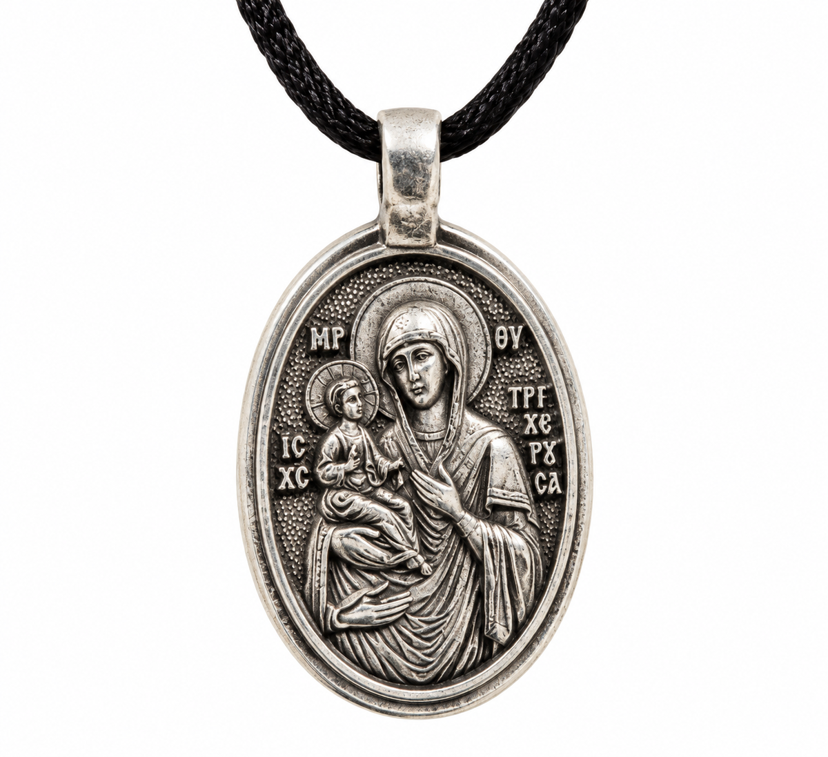 Panagia Tricherousa (Three-Handed Theotokos) Orthodox Pendant Necklace Prayer Orthodoxy