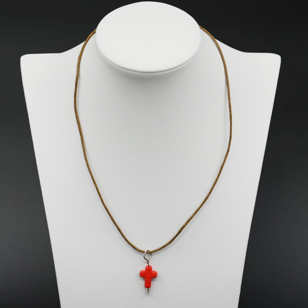 Orange Cross Necklace from Cyprus