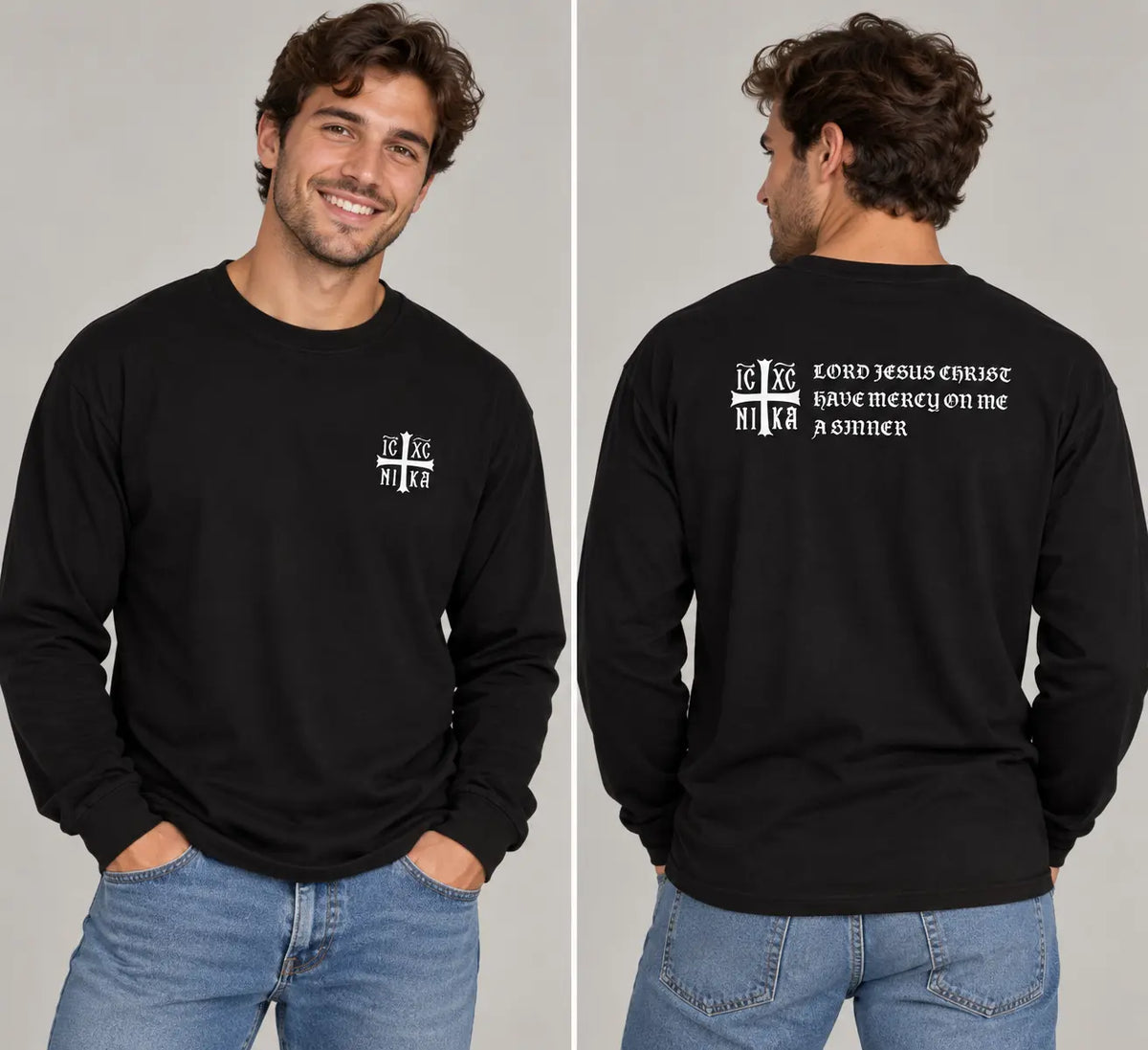 English Jesus Prayer | Long Sleeve Tee | Classic Fit Prayer Orthodoxy