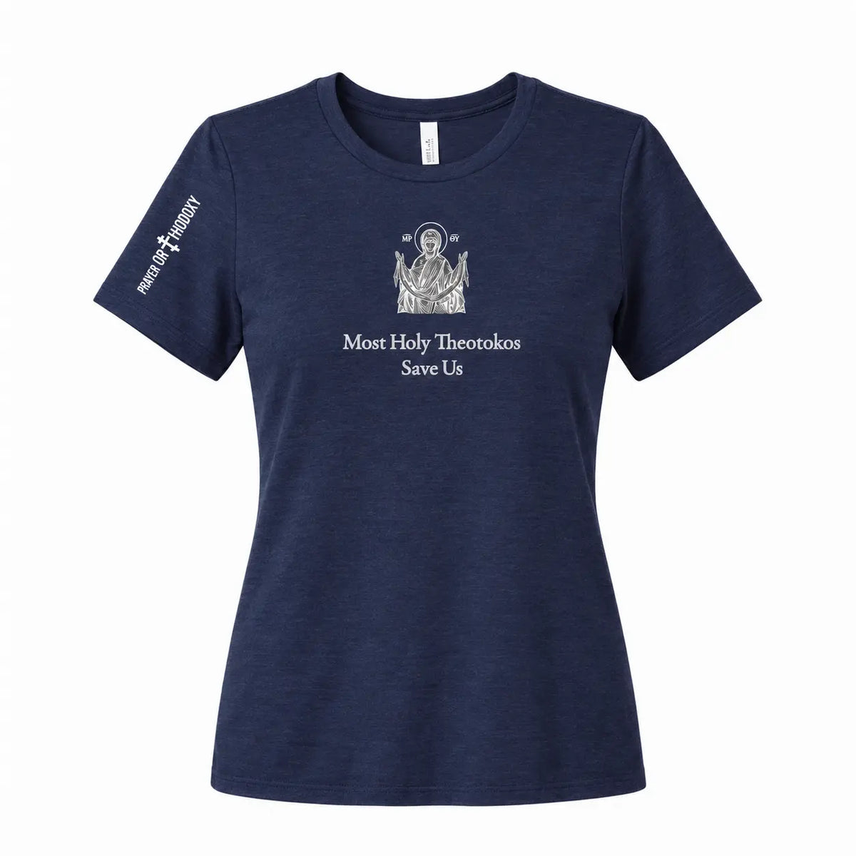 Most Holy Theotokos Save Us (English) | Orthodox Women’s T-Shirt Prayer Orthodoxy