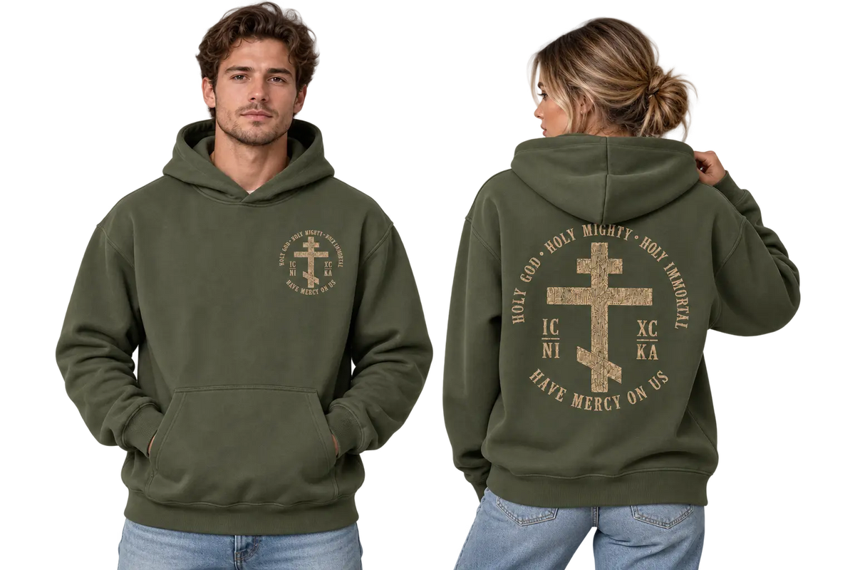 Olive Green Trisagion Hoodie Prayer Orthodoxy