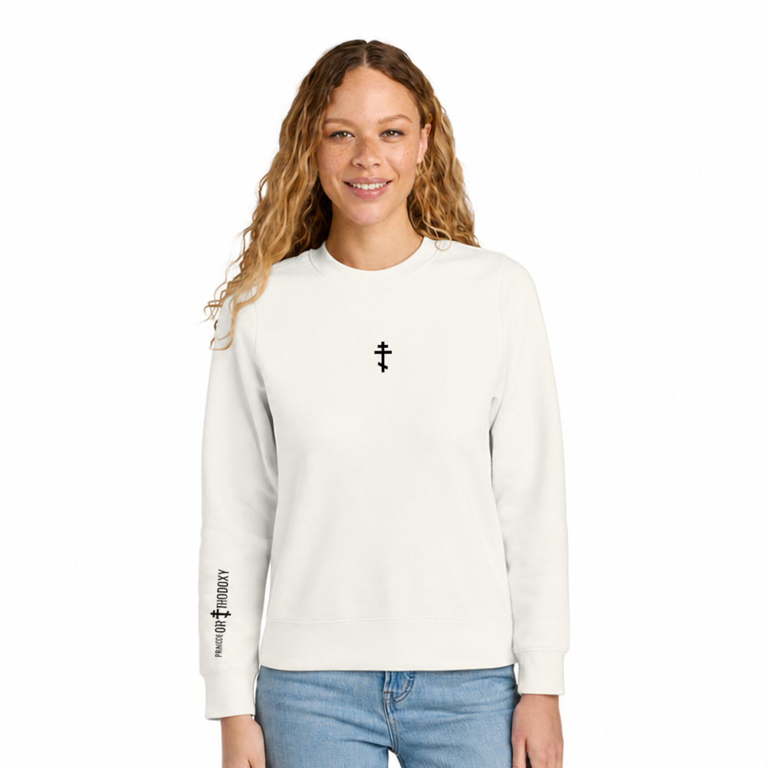 Embroidered Orthodox Cross | Crewneck | Women’s Fit