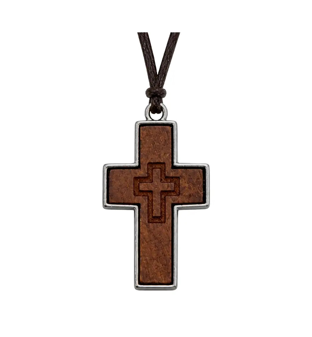NIKA Wooden Cross Necklace - Holy Annunciation Monastery Prayer Orthodoxy