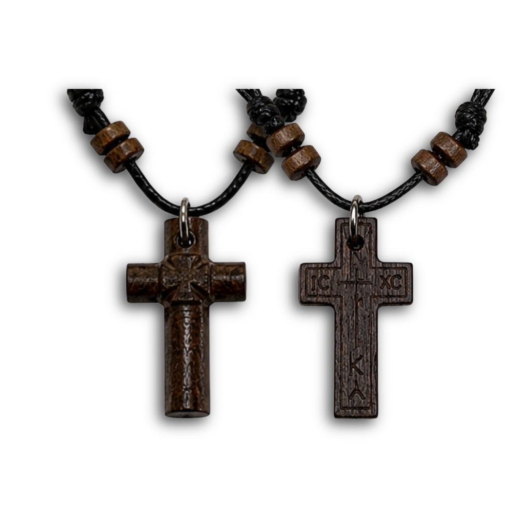 Handmade Wooden Cross Necklace - Holy Annunciation Monastery
