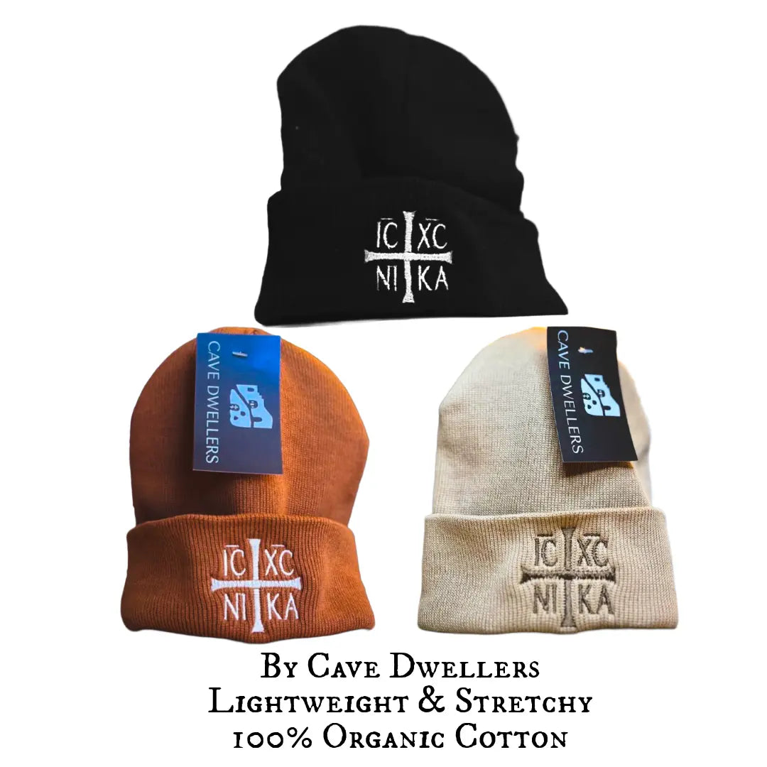 Embroidered NIKA | Beanie | Cave Dwellers Prayer Orthodoxy