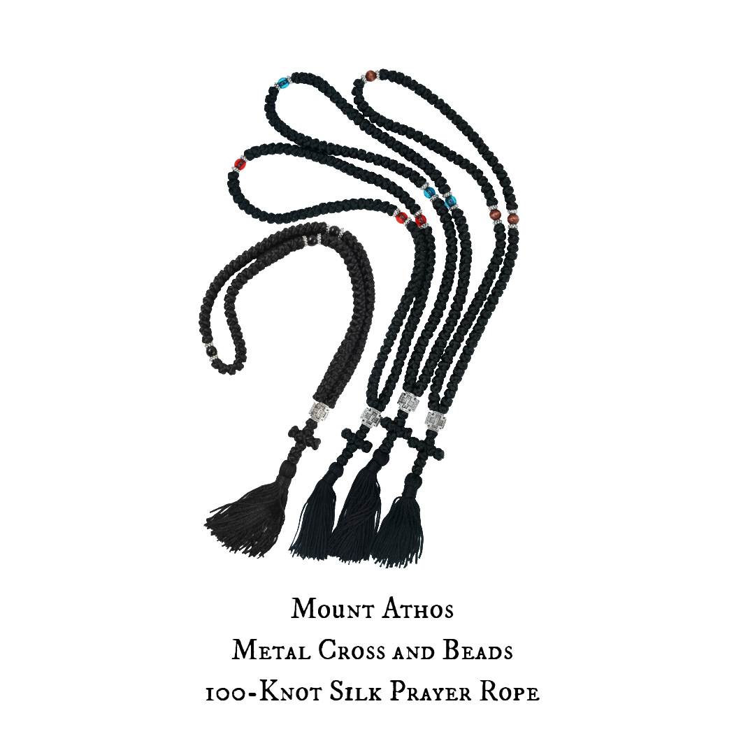 100-Knot Silk Prayer Rope w/ Tassel - Handmade in Mount Athos
