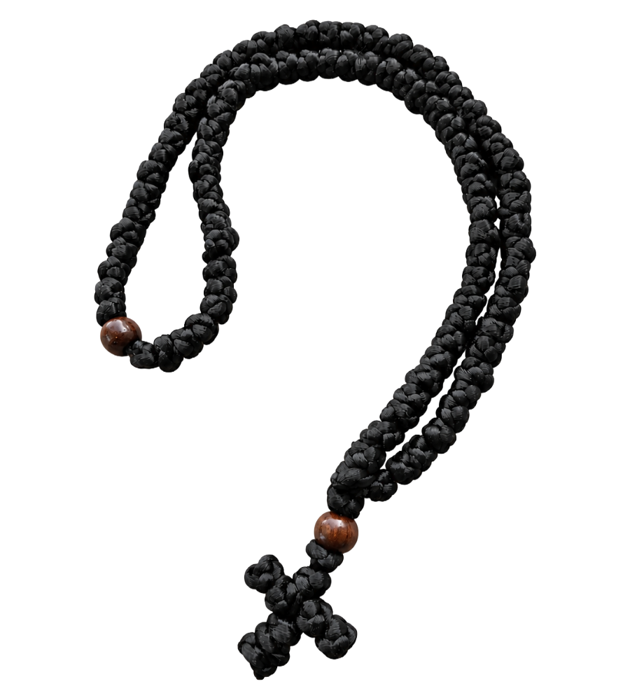 100 Knot Silk Prayer Rope with Wooden Beads – Thessaloniki, Greece