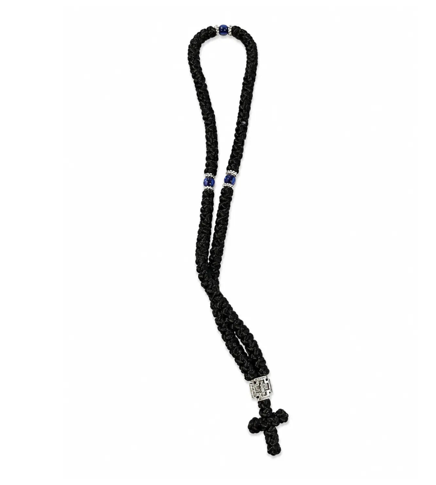 Mount Athos 100 Knot | Prayer Rope | Metal Cross