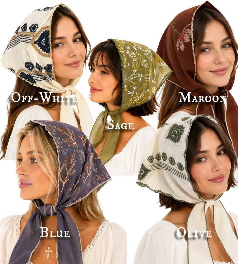 Embroidered Slim-Tie Headscarf Prayer Orthodoxy