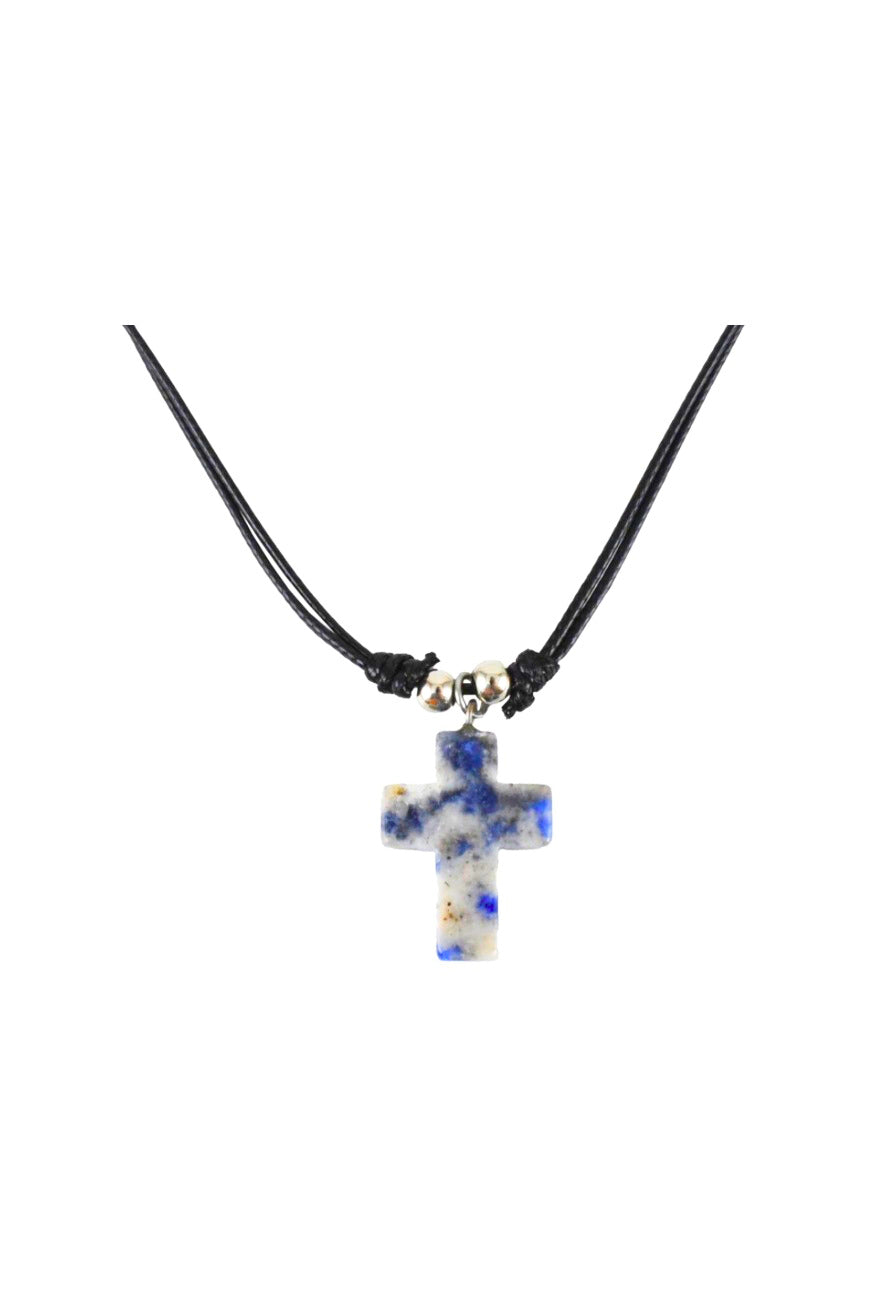 Blue Stone Cross Necklace - Mount Athos