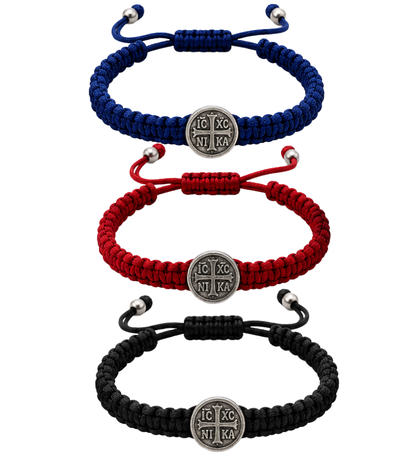IC XC NIKA Handmade Macramé Bracelet | Red