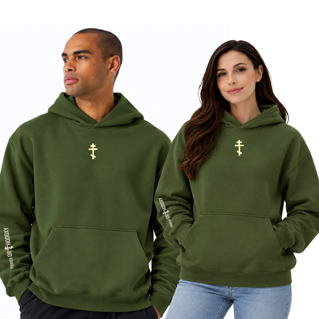 Embroidered Orthodox Cross 2.0 | Hoodie | Heavyweight Prayer Orthodoxy