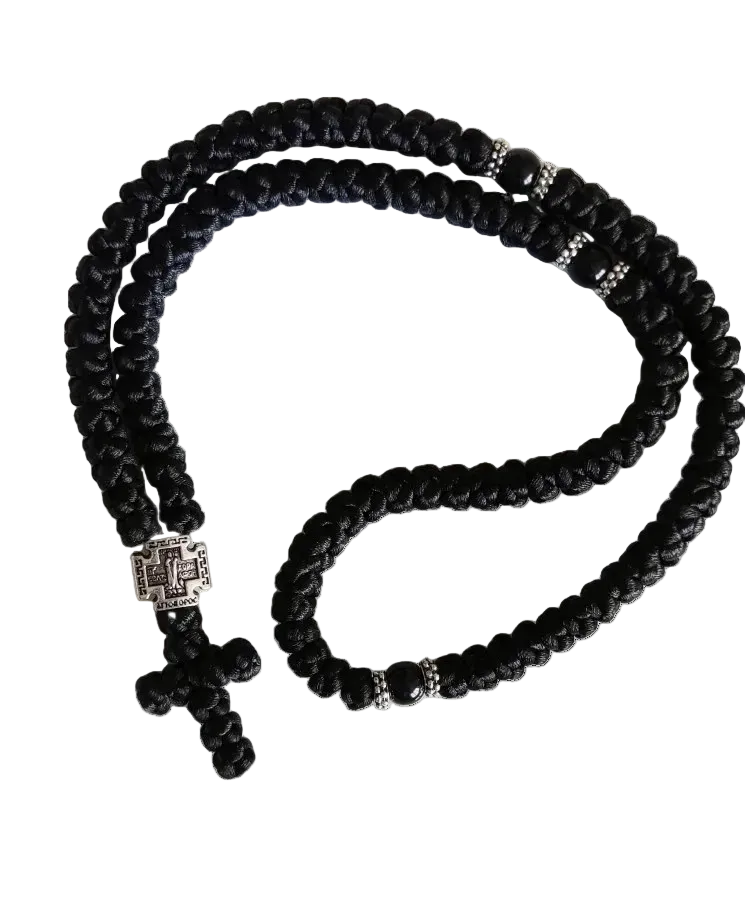 Mount Athos 100 Knot | Prayer Rope | Metal Cross