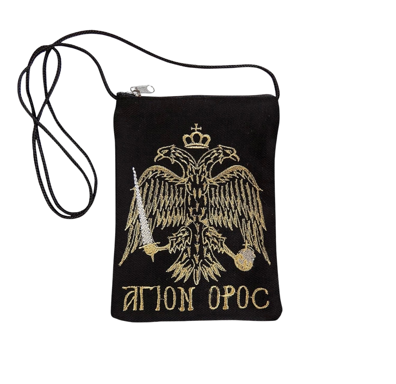Embroidered Byzantine Eagle Pouch | Mount Athos