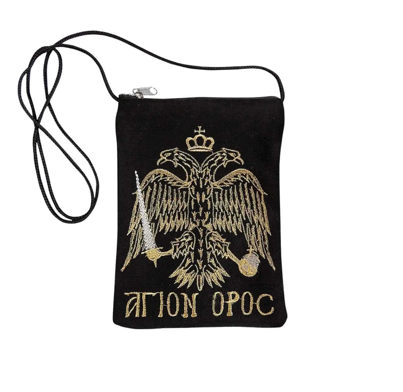 Embroidered Byzantine Eagle Pouch | Mount Athos Prayer Orthodoxy