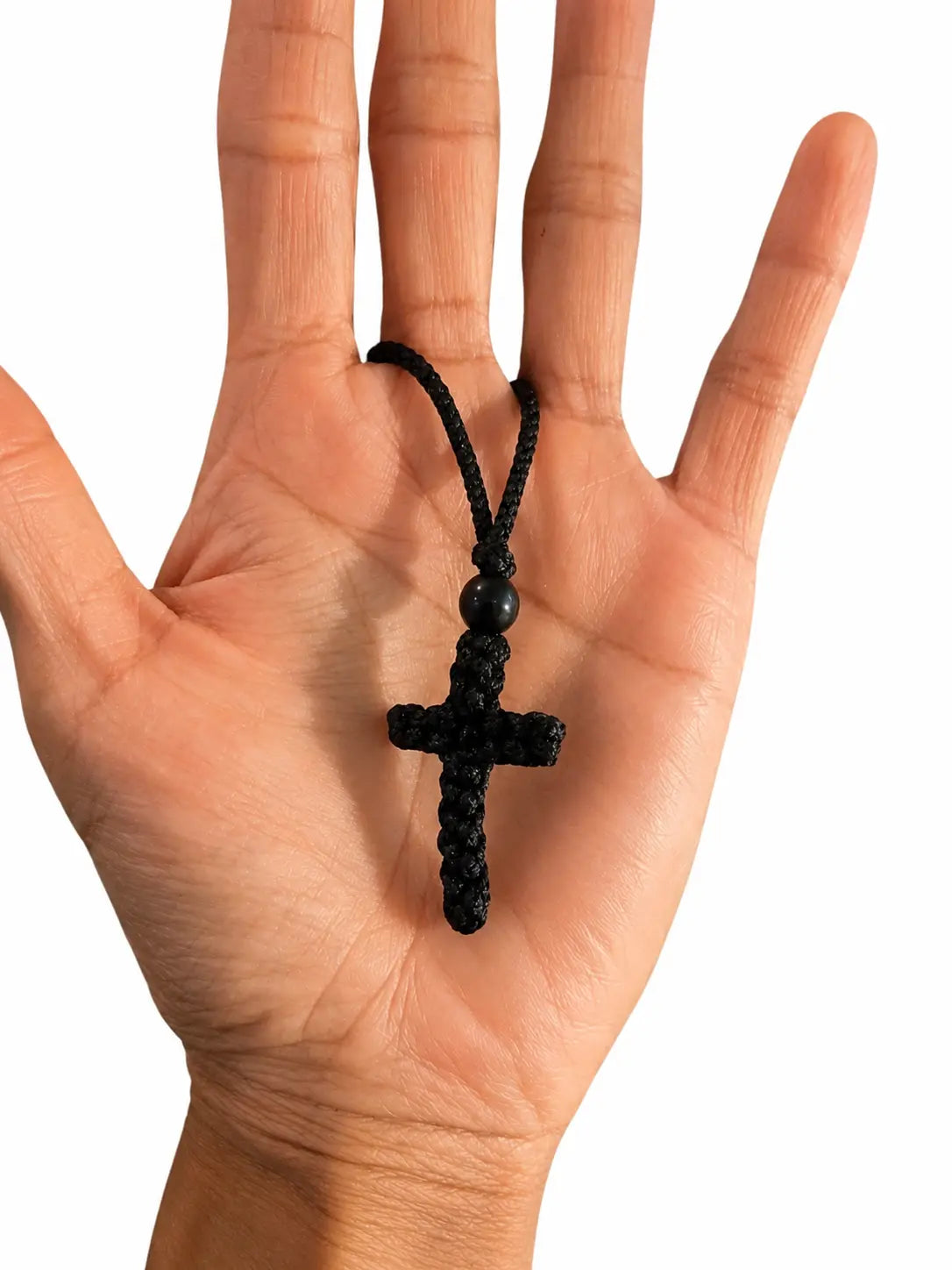 Knitted Cross Necklace | Holy Skete of Saint Demetrius on Mount Athos Prayer Orthodoxy