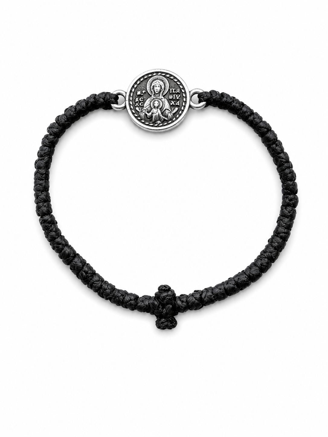 Panagia Komboskini Bracelet – Black Knotted Cord