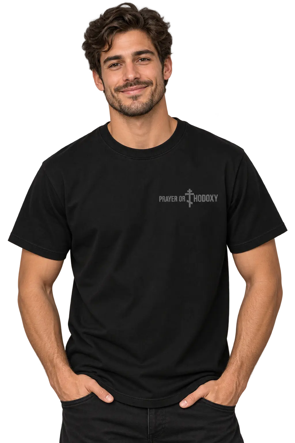 Orthodox Cross | Soft Garment Dye Tee Prayer Orthodoxy