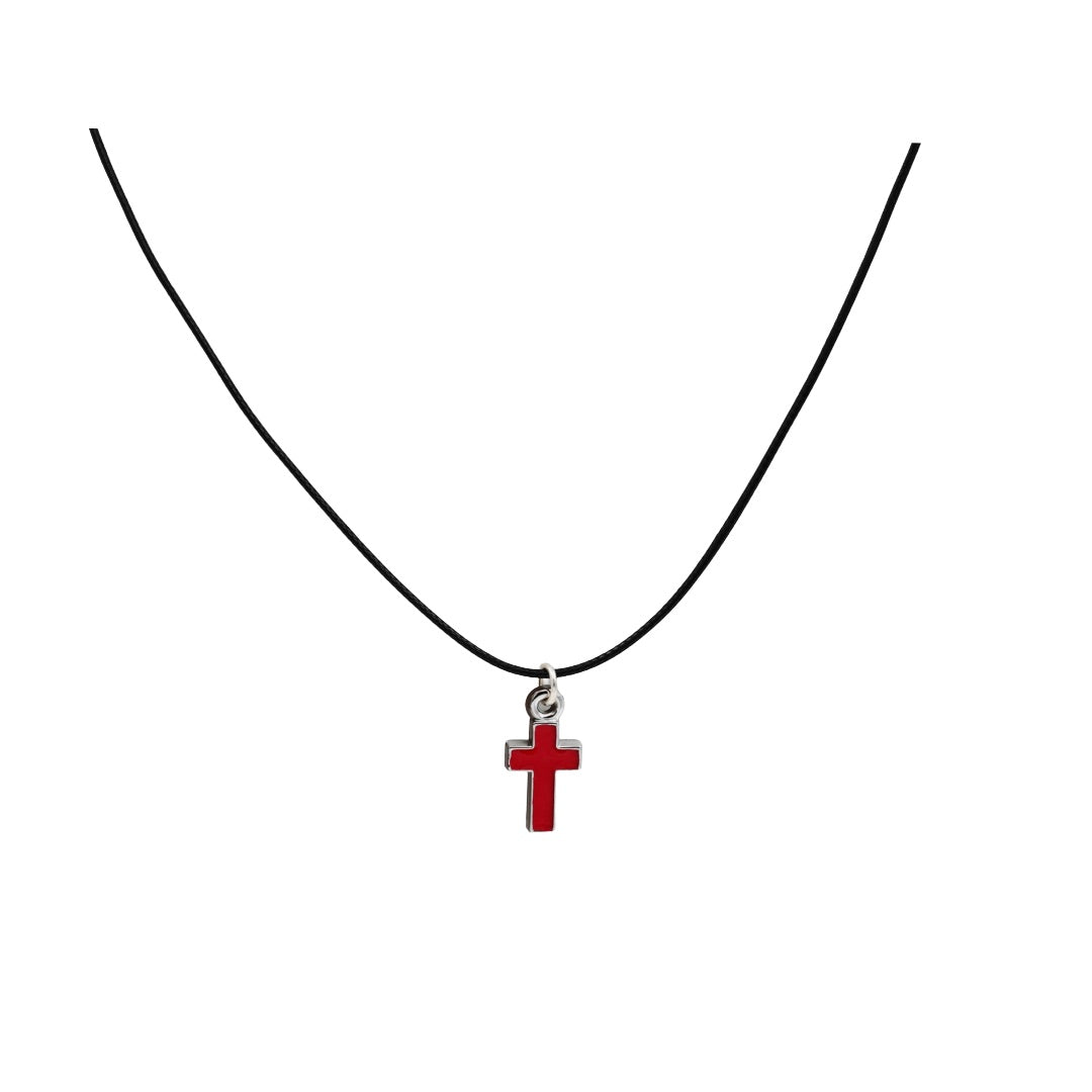 Red Cross Necklace - Handmade in Mount Athos