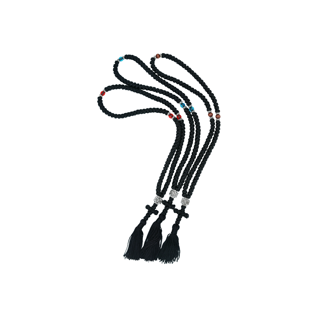 100-Knot Silk Prayer Rope w/ Tassel - Handmade in Mount Athos