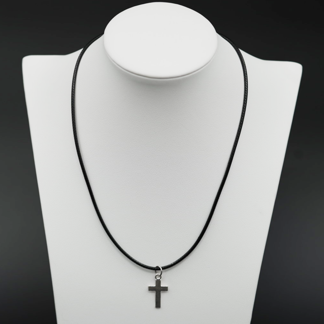 Metal Black Cross Necklace - Machaira Monastery