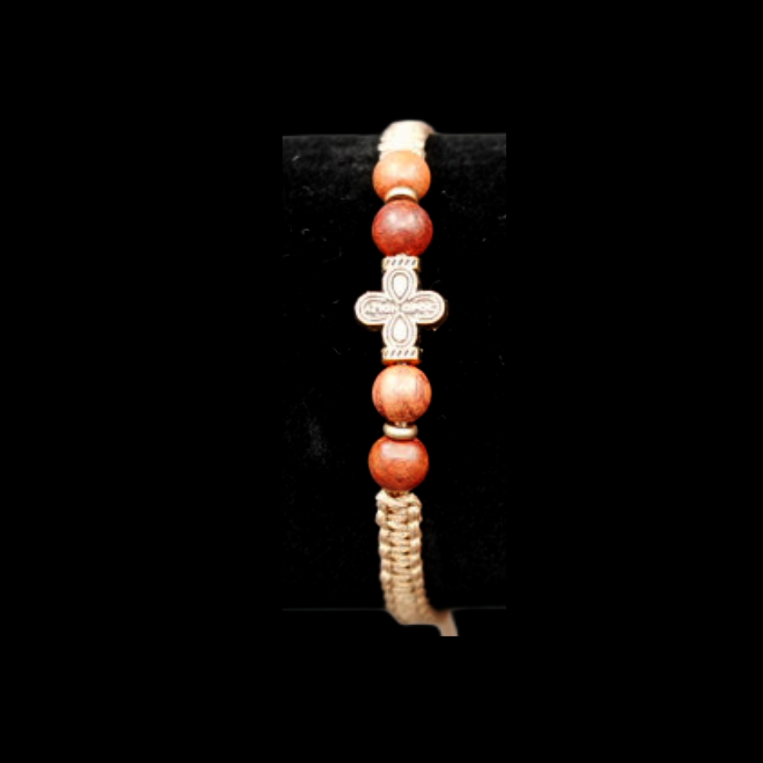 Gold & Brown Cross Bracelet - Kykkos Monastery