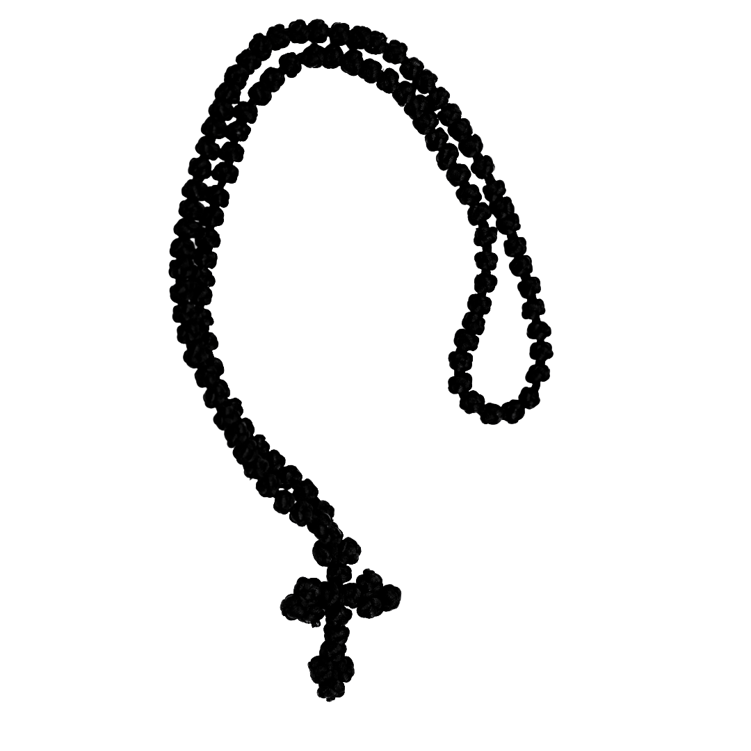 Mount Athos 100-Knot Prayer Rope - Woven Cross