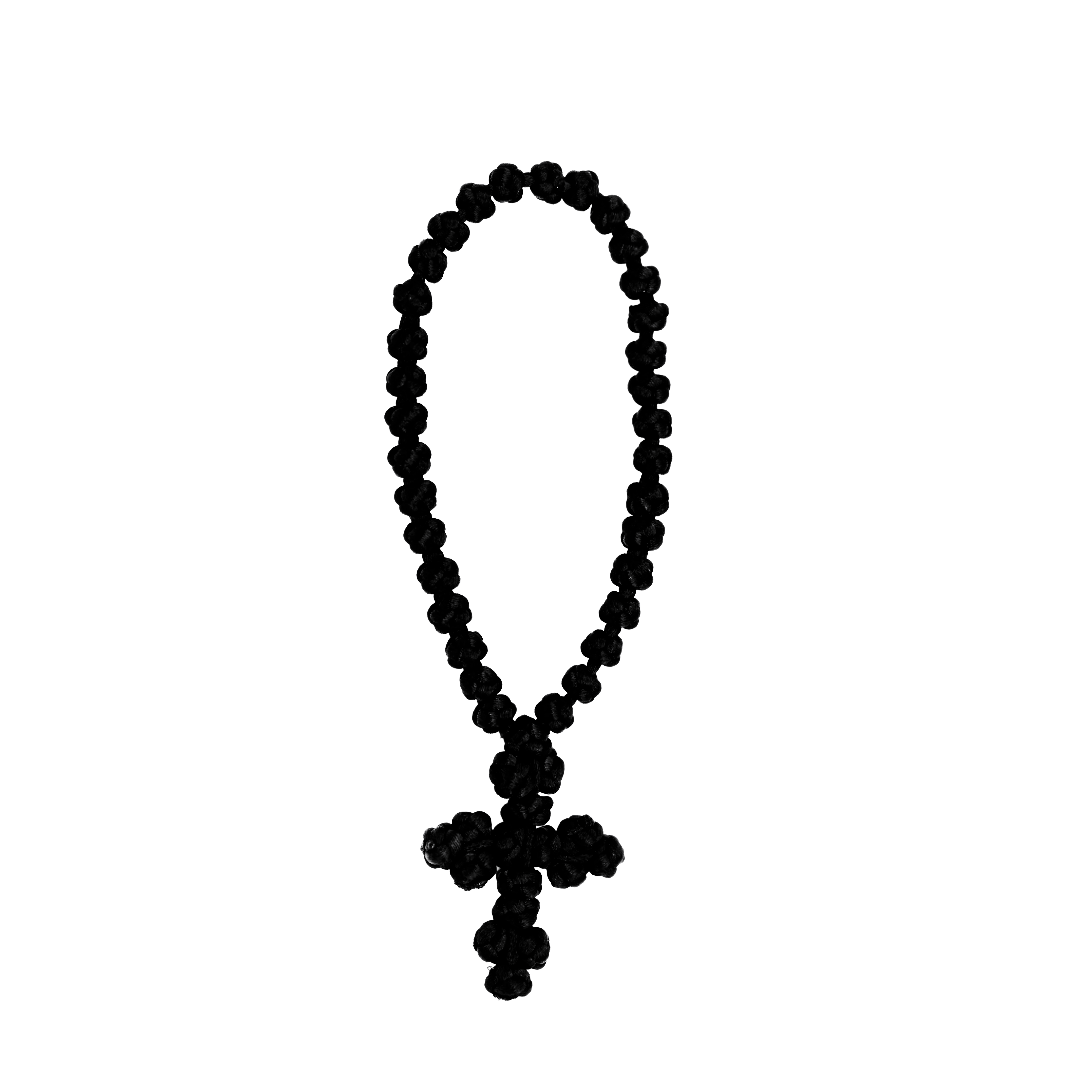 Mount Athos 50-Knot Prayer Rope - Woven Cross