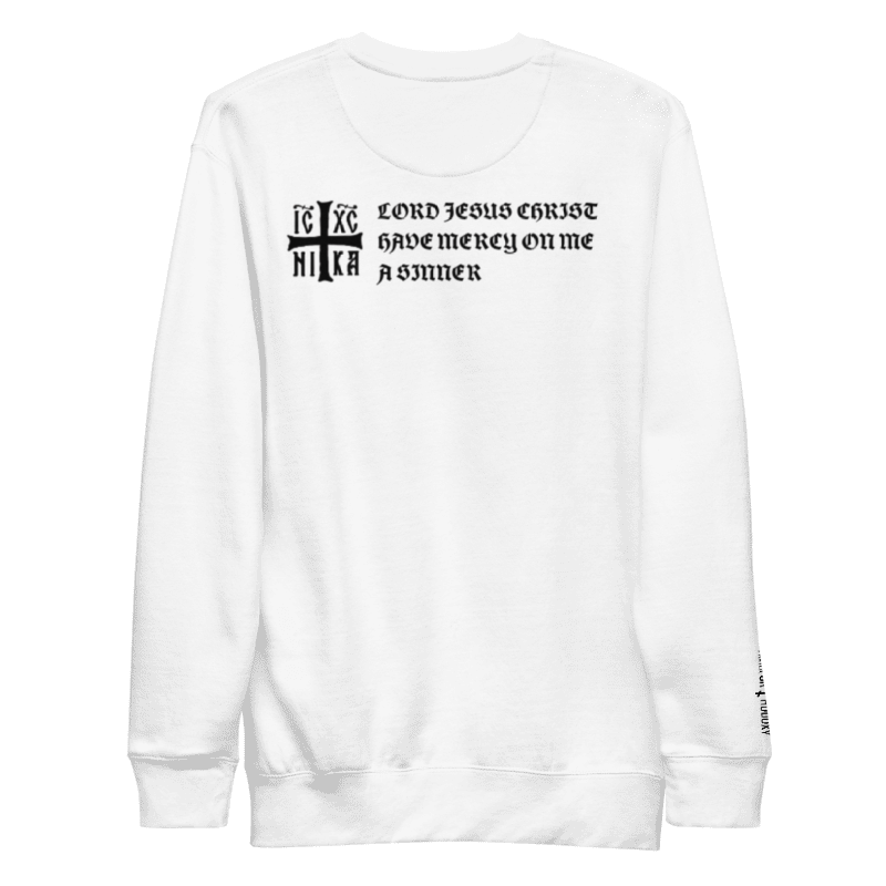 Jesus Prayer | Premium NIKA Sweatshirt | White