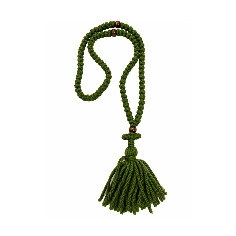 100-Knot Handmade Wool Prayer Rope – Hunter Green Prayer Orthodoxy