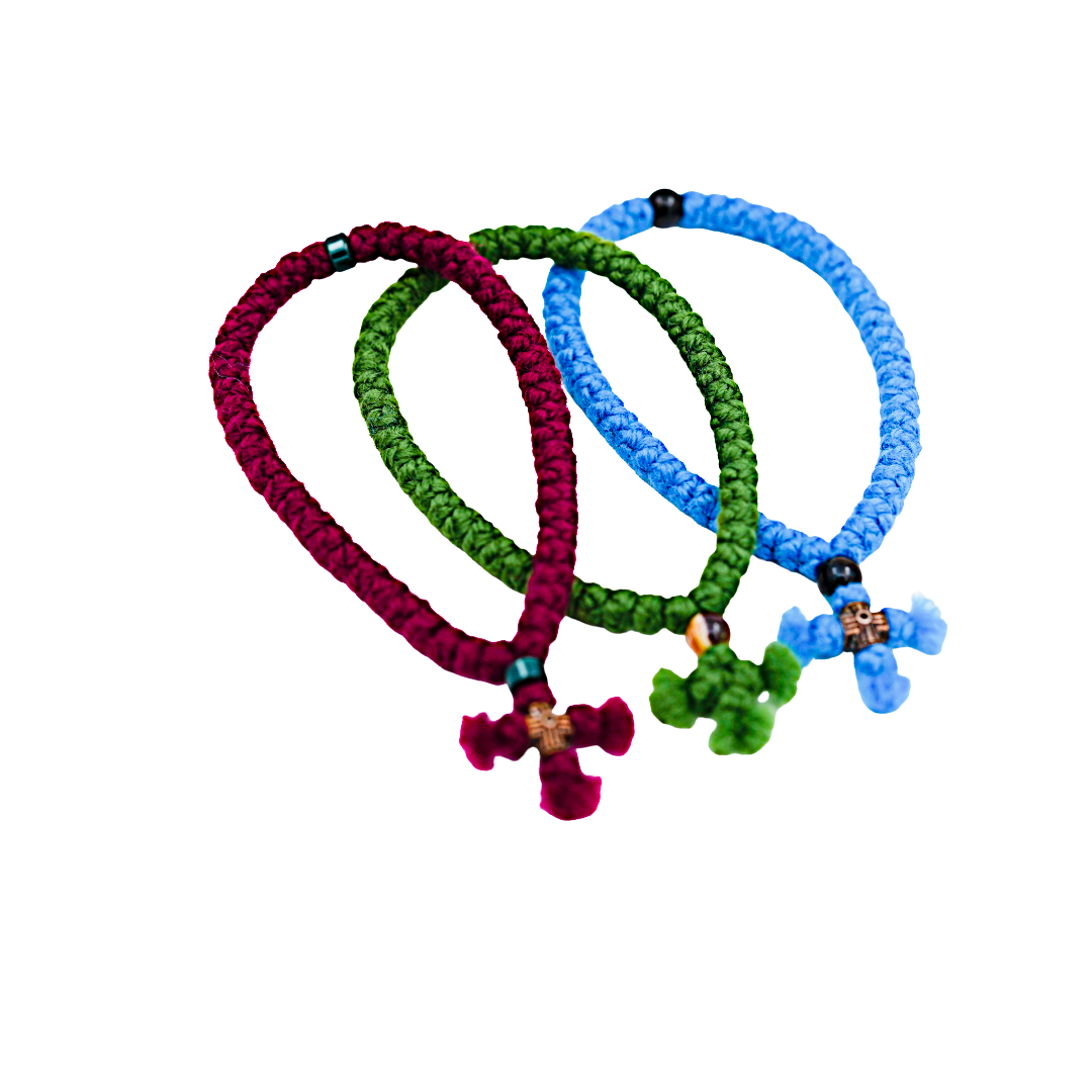 Colorful 50-Knot Prayer Rope - Annunciation Monastery